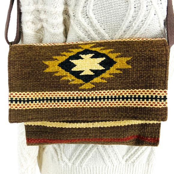 Crosstree Handbags - NWT CrossTree Lane Woven Brown Southwestern Flap Pocket Crossbody Bag